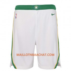 Boston Celtics Homme Shorts Blanc Vert 2018-19 Nike Swingman
